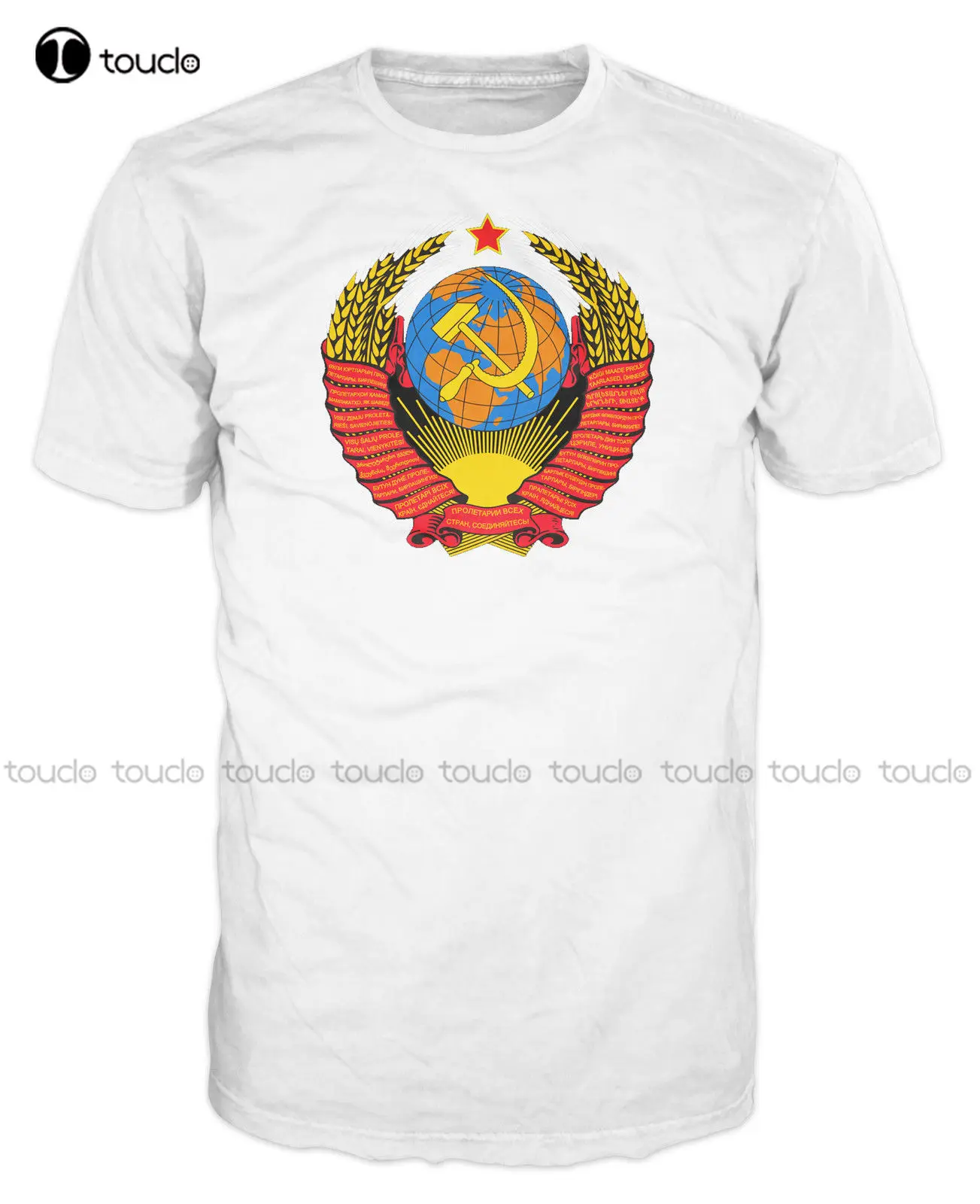 

Newest Letter Print Short Sleeve T Shirt Men Soviet Coat of Arms Ussr Funny Communist Block Casual Tops Tshirts
