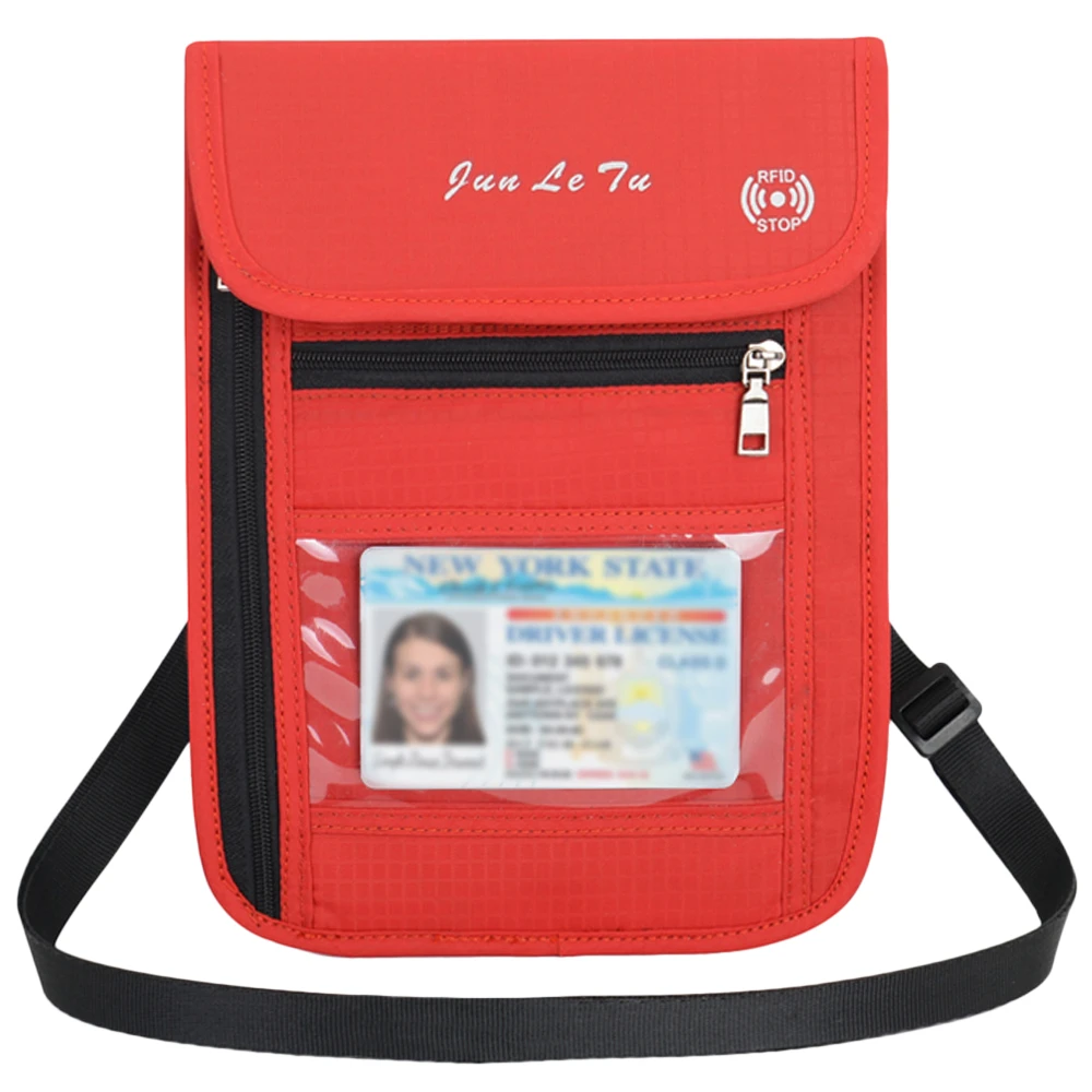 Шея чехол дорожный футляр кулон с функцией блокировки RFID Обложка для паспорта, документов Организатор сумка кошелек для карточек для Для мужчин Для женщин
