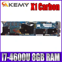 akemy laptop motherboard for lenovo thinkpad x1 carbon 00hn769 main board sr1ea i7 4600u cpu 8gb ram works