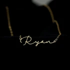 Ожерелье с именем для женщин, индивидуальное ожерелье из нержавеющей стали с именной табличкой и надписью на заказ