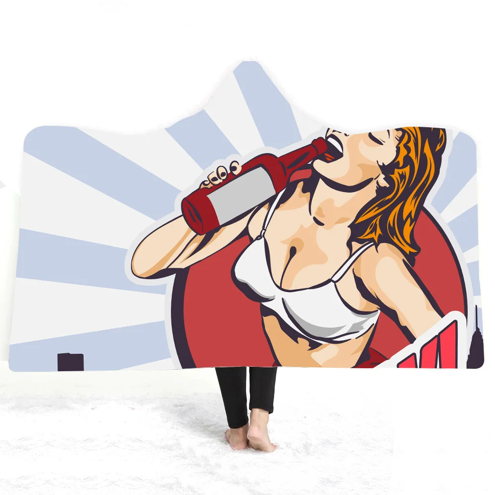 Ретро Сексуальное Женское одеяло с капюшоном женское индивидуальное пляжное в