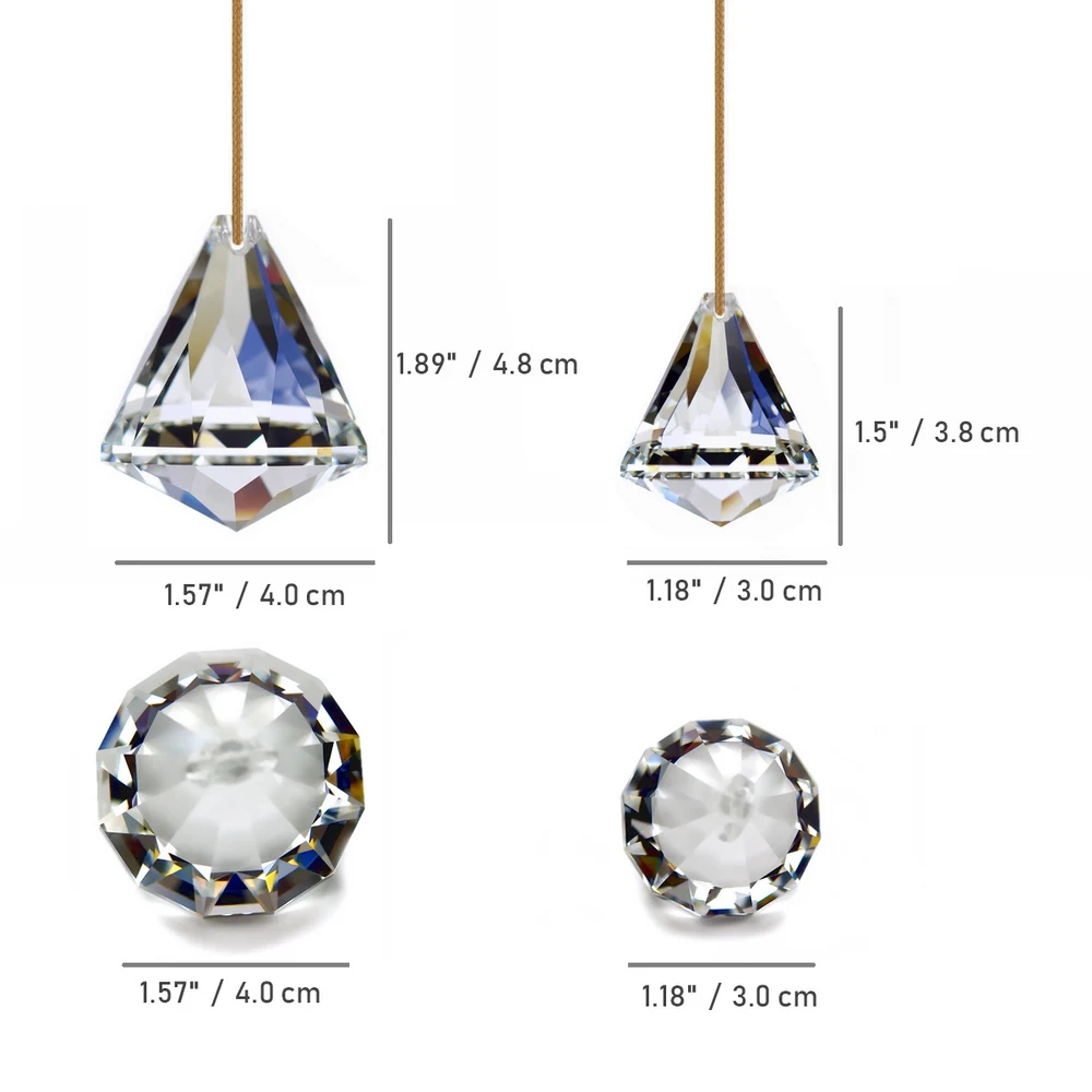 GOLDENHAITAI-colgante de cristal con forma de prisma para decoraci&oacute;n del hogar, adorno de diamante, fabricante de arco&iacute;ris, 30/45mm, 7 unidades-5
