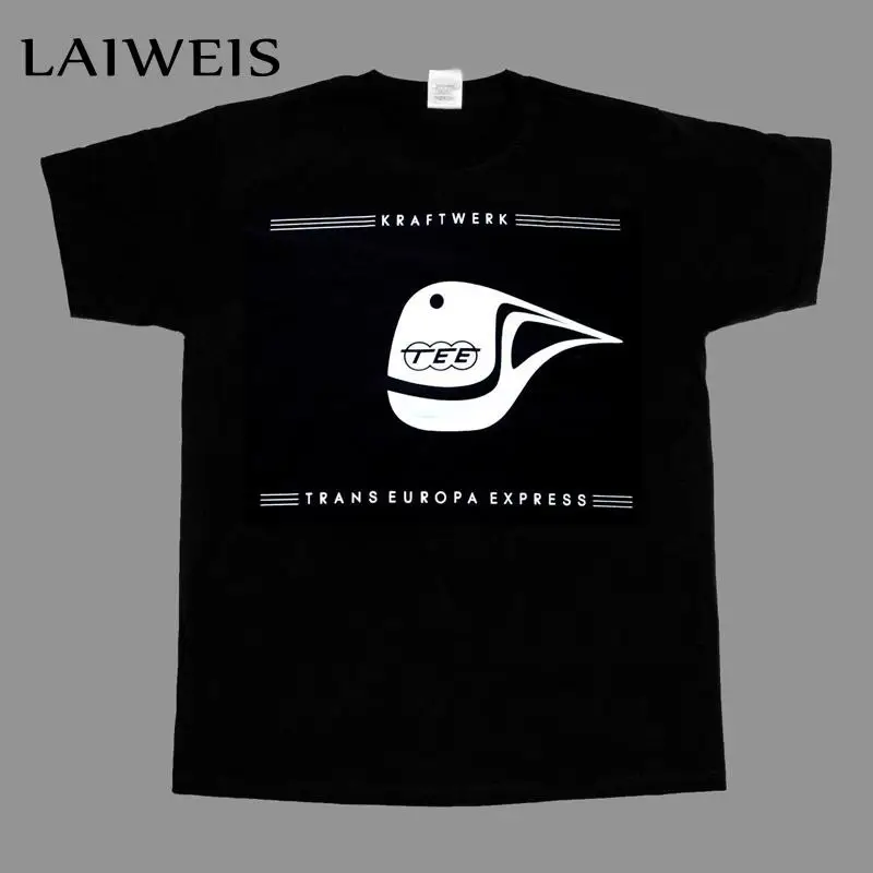 

LAIWEIS KRAFTWERK Trans Europe Новая Черная футболка с коротким/длинным рукавом, модная повседневная футболка с круглым вырезом и высококачественным при...