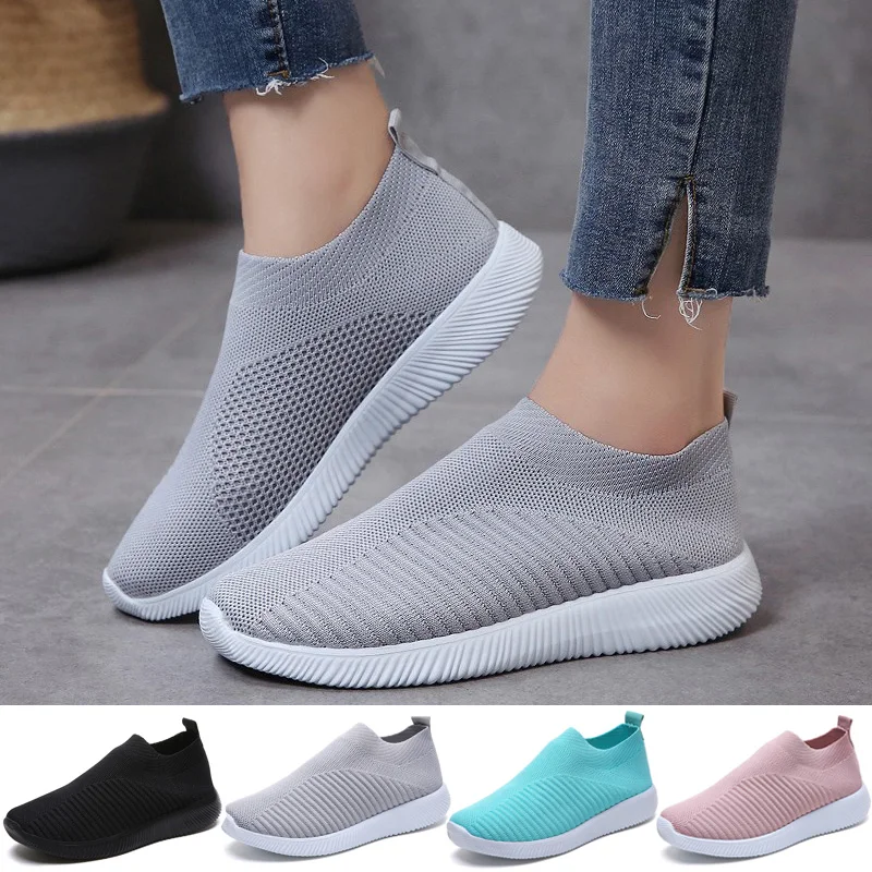 MAIJION/Женская Ультралегкая обувь для бега вязаные носки без шнуровки кроссовки