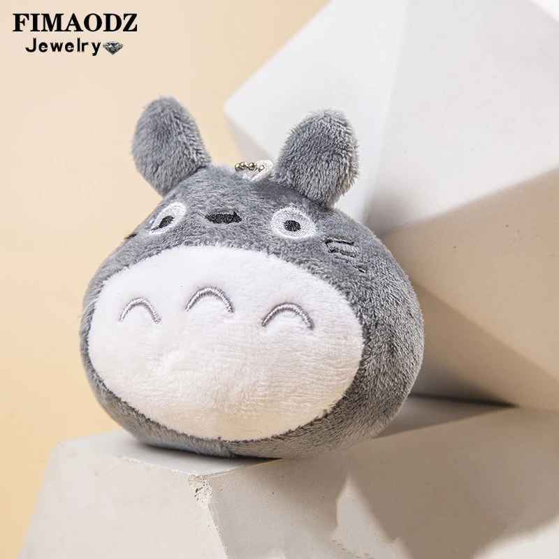 

FIMAODZ Totoro Keychain Accessories 10cm Plush Toy My Neighbor Lovely Animal Pendant Key Chain Rings Anime Gift for Friends