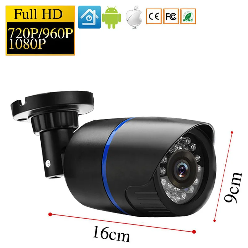 1080P IP Камера безопасности для дома и улицы Пуля CCTV POE камеры ONVIF s Ночное видение P2P