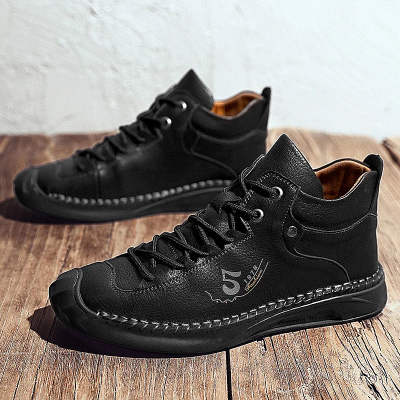 

New Men's Casual Shoes Breathable Leather Shoes Men's Classic Men Handmade Men Footwear Big Size Mocassin 38-48