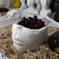 ashtray silicone human face vase mould cement plaster clay craft decorating resin plant planter silicon flower pot molds