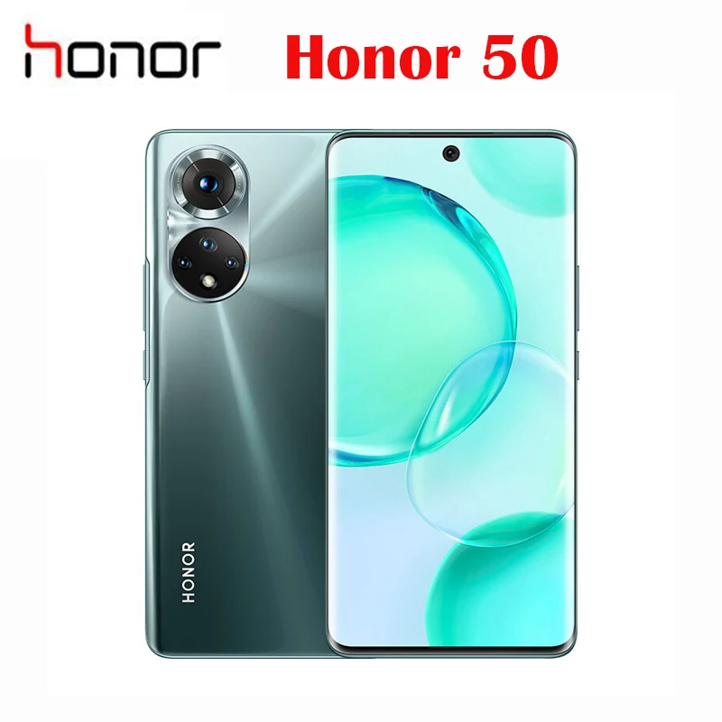 Смартфон Honor 50 Snapdragon 778G 6 57 дюйма 120 Гц OLED 66 Вт 4300 мА ч NFC МП | Мобильные телефоны и