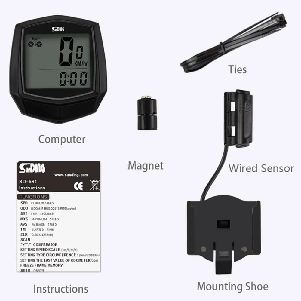 

Bike Wired Stopwatch Bicycle Multifunction Computer Speedometer Odometer Sensor