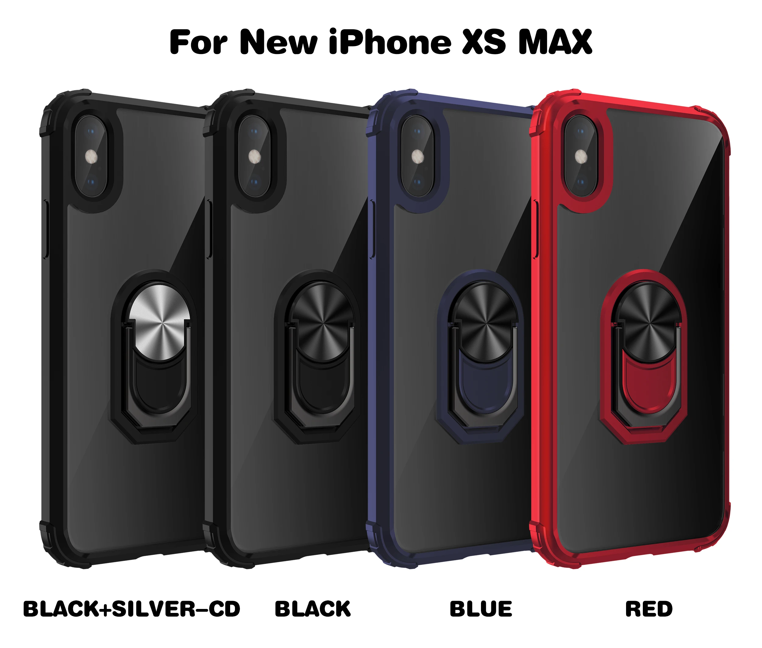 Жесткий прозрачный чехол из поликарбоната с кольцом-подставкой для iPhone x xs xr xsmax 8 7