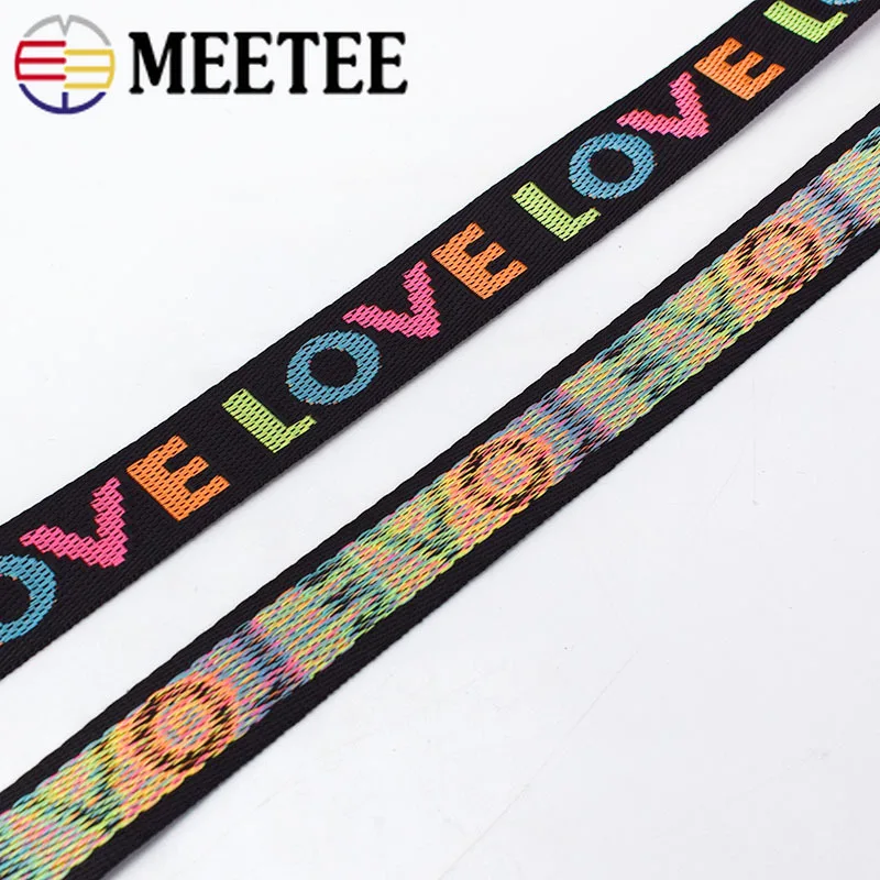 Meetee 24 ярдов 25/38 мм нейлон жаккардовые лямки лента любовь кружевная DIY сумка