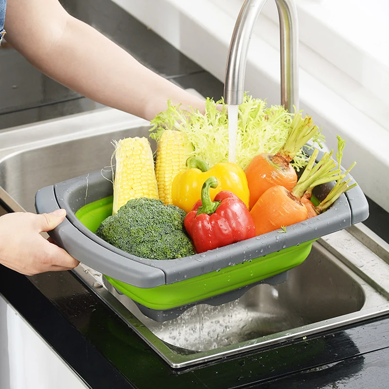 Konco складная корзина для сушки Кухня дуршлаг сушилка овощей фруктов стиральная