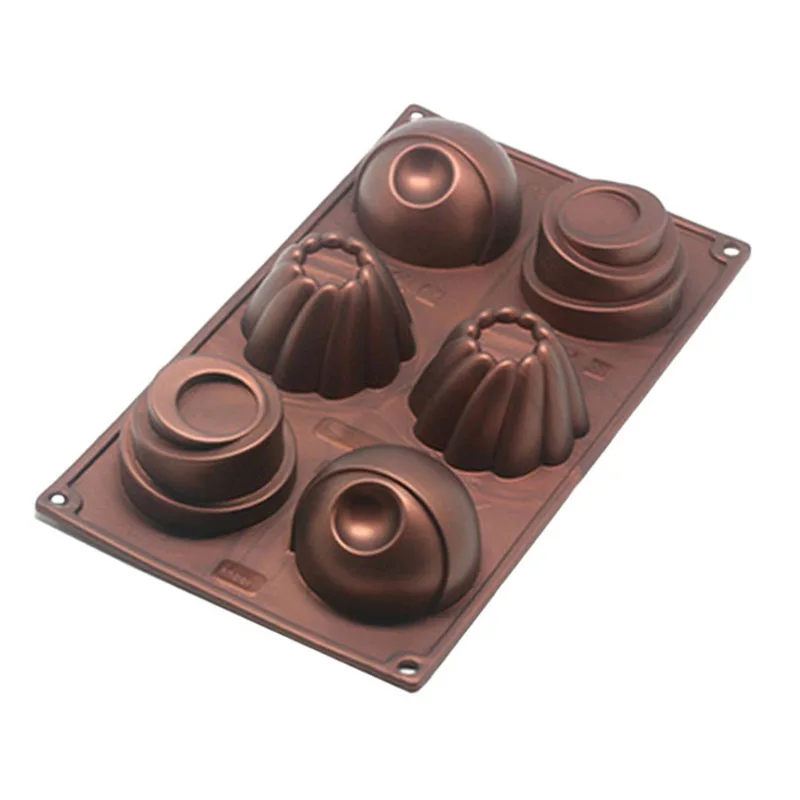 Силиконовая форма для шоколадного торта с 6 отверстиями инструмент выпечки желе