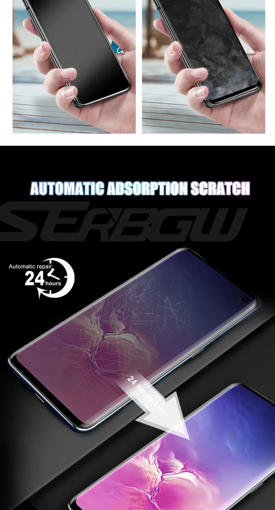 100D полное покрытие протектор экрана мягкая пленка на samsung Galaxy S10 S9 S8 Plus S10e S7 Edge A6 A8 защитная Пленка чехол