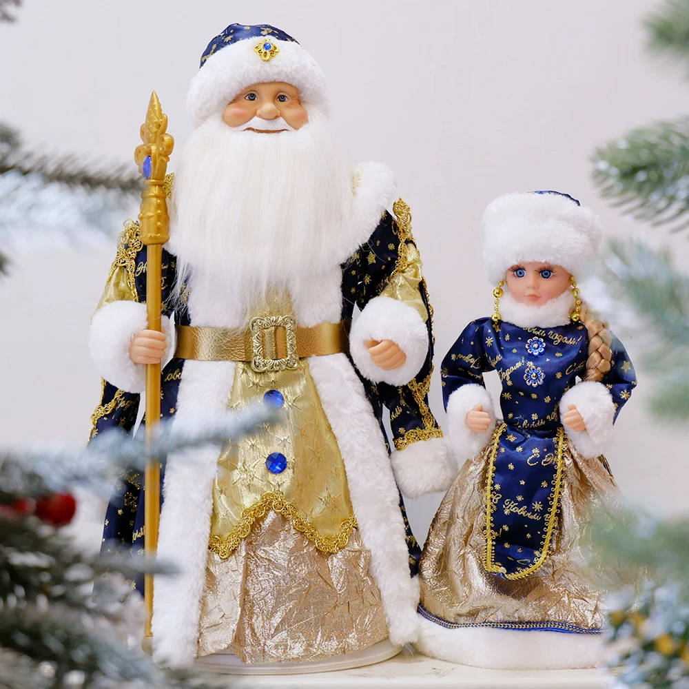 

50CM Christmas Santa Claus Dolls Candy Bucket Box Toy Decoration Snow Girl Doll Birthday Gift Kids Home Navidad Decor Ornaments