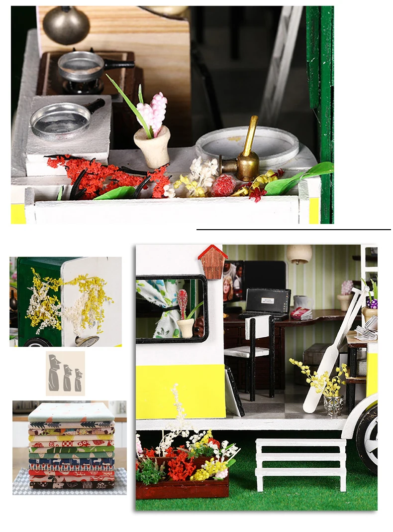 DIY Doll House Wooden Doll Houses Miniature dollhouse Furniture Kit Toys for Children Gift Time travel Doll Houses A-016