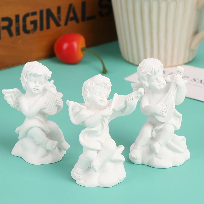 

4Pcs/Set 1:12 Mini Dollhouse Angel Recital Group Statue Dollhouse Home Ornaments