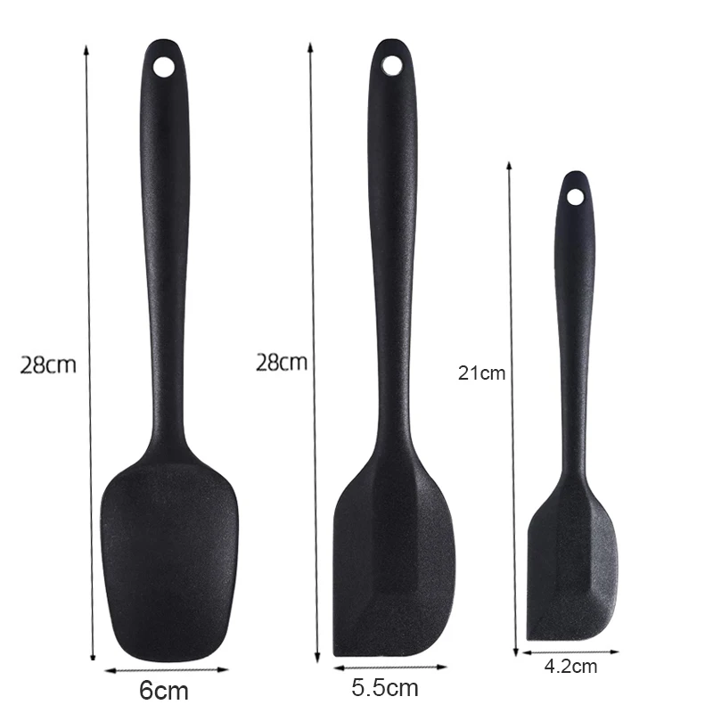 

Teyaao 3 Pcs Spatula Set Silicone Spatula Pastry Cooking Spatula Baking Scraper Spoon Spatula for Cake Butter Cream tools