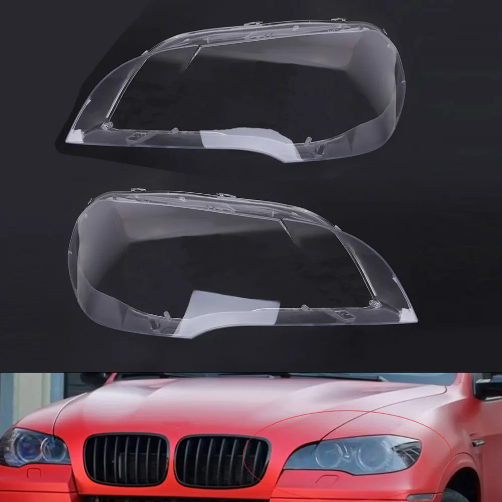 Car Clear Headlight Lens Cover Replacement for BMW X5 E70 2008-2013 Front Lamp Shell PC Waterproof S23 | Автомобили и мотоциклы