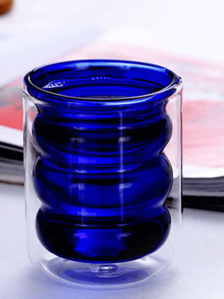 

2021 New Design Home Double Hollow Glass Water Cup High Borosilicate Milk Cup Coffee Cup Breakfast Cup Milk Tea Cup