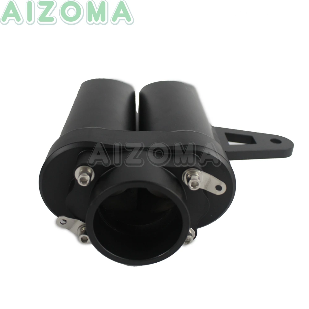 

Sport Motorcycle Exhaust Muffler Pipe Universal Twin Holes Silencer For Yamaha MT09 MT03 KAWASAKI HONDA Benelli Z800 BN300 CB400