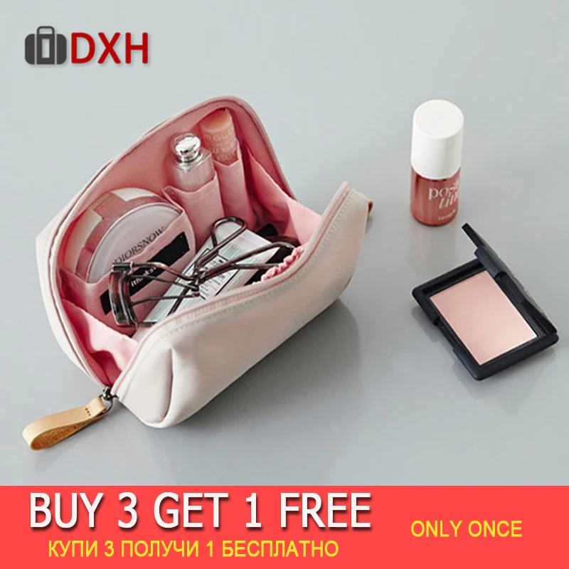 2019 косметическая сумка в Корейском стиле однотонная женская для макияжа с