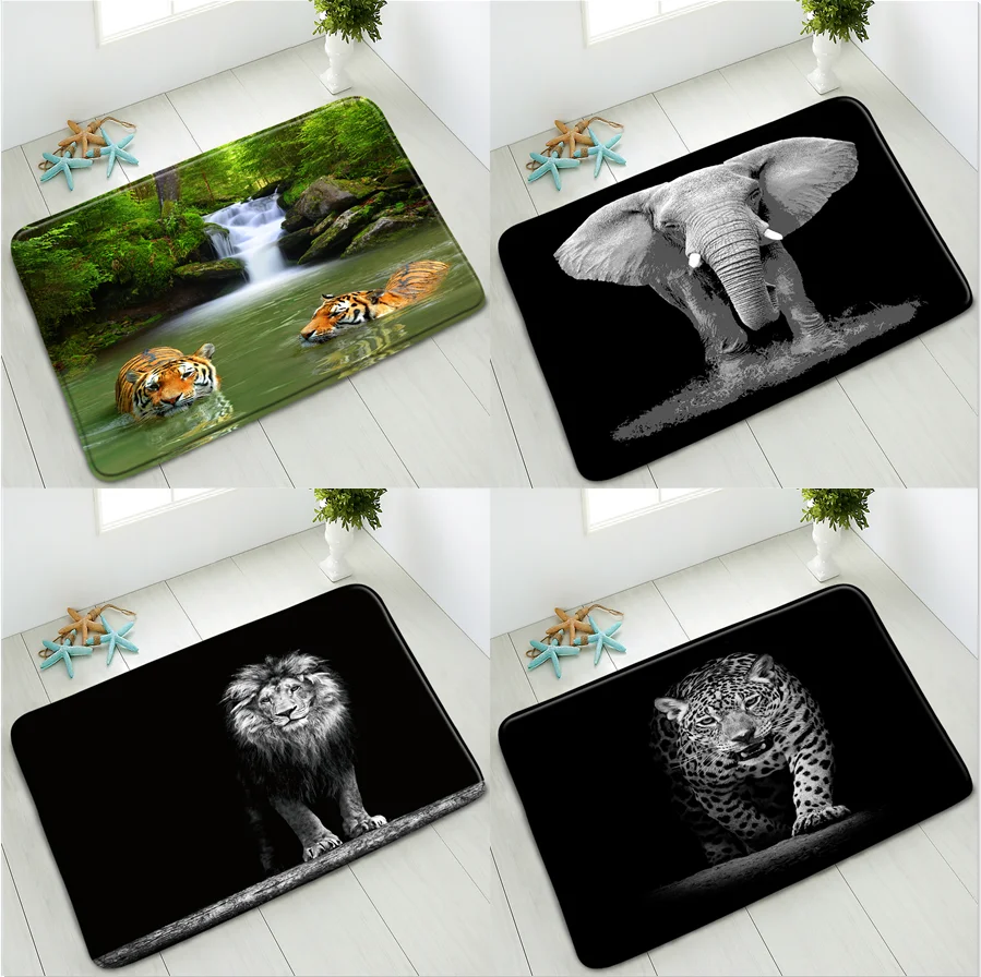 Слон лев тигр леопард дверной коврик напольный ковер гостиная Африканский