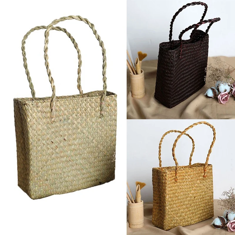 

Women Small Handbags Tote Summer Straw Handmade Beach Bag Girls Shoulder Bag Clutch Purse Hand Bags
