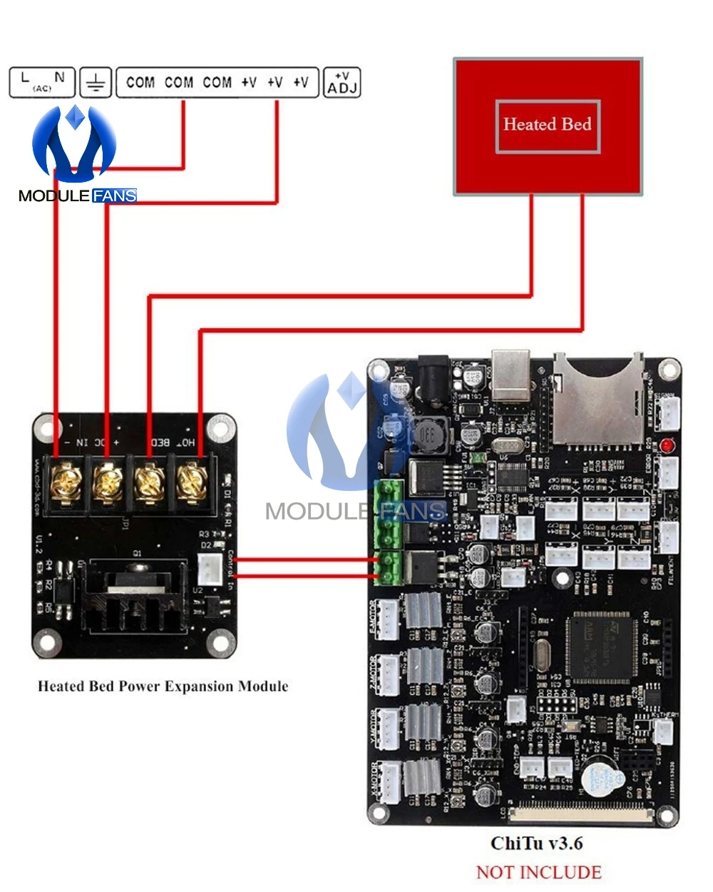 Детали для 3D принтера основная плата модуля расширения питания с подогревом