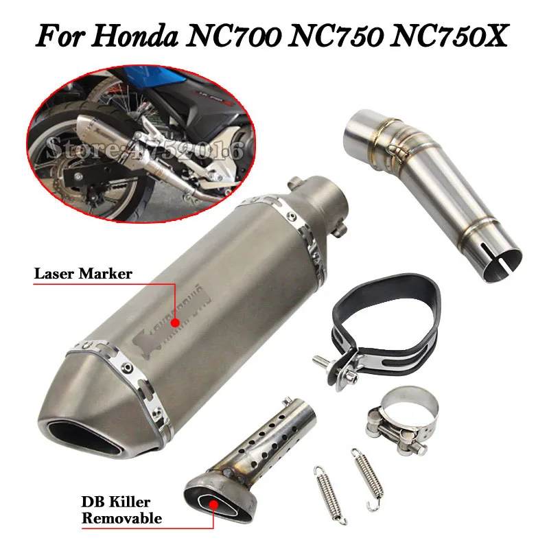Type C Для Honda NC700 NC750 NC750X мотоцикл глушитель модифицированный с подвижным DB Killer Moto Escape Slip on - Цвет: Type C