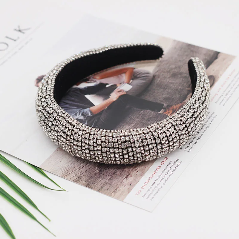 

Hair Accessories for Women Headband Shiny Colored Crystal Stones Sponge Hairbands luxurious Lady Hair Band Diademas Hair Jewelry
