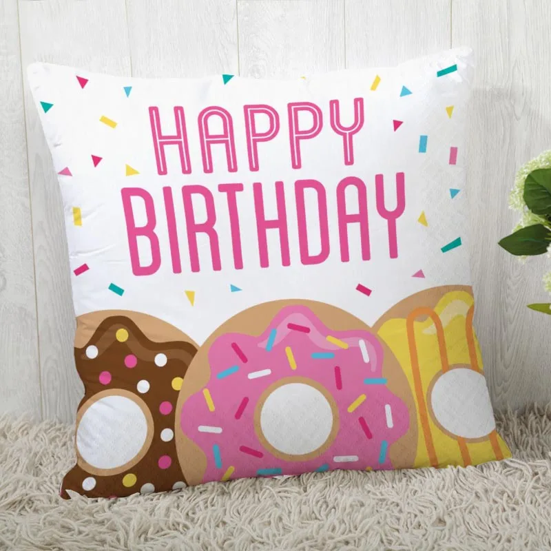 

Benutzerdefinierte Kissen Fällen Donuts Muster Platz Kissenbezug Weihnachten Reißverschluss Kissen Abdeckung 40*40cm,45*45cm (Ei