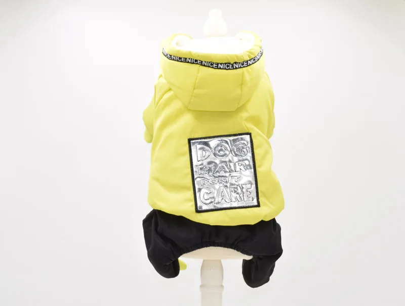 Золотисто-зеленые цвета, размеры S-xxl, четыре ноги, теплая одежда для домашних животных с блестящими зеркальными наклейками, вышитый комбинезон для собак, зимняя одежда для собак - Цвет: Зеленый