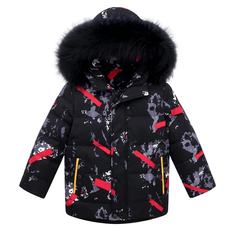 2019 г. Детская зимняя верхняя одежда на утином пуху 1917 Теплые камуфляжные пуховики