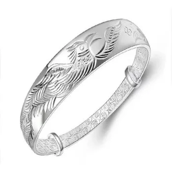 

National Wind Phoenix Laiyi Silver Bracelet Female Korean Push-pull Silver Bracelet Jewelry Gift Bracelet Factory Wholesale DFSZ