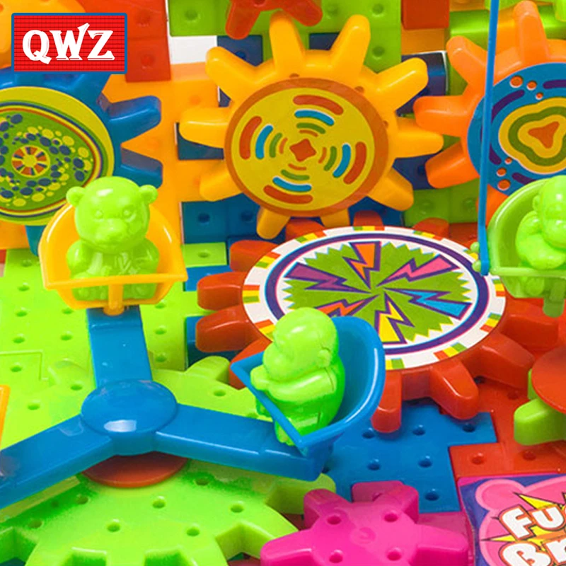 QWZ 81 шт. электрические шестерни 3D модель строительные наборы пластиковые