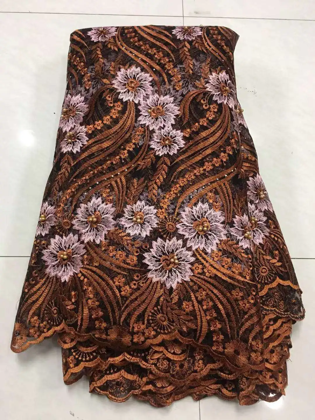 Новый дизайн 2019 лидер продаж нигерийская кружевная ткань модное Африканское