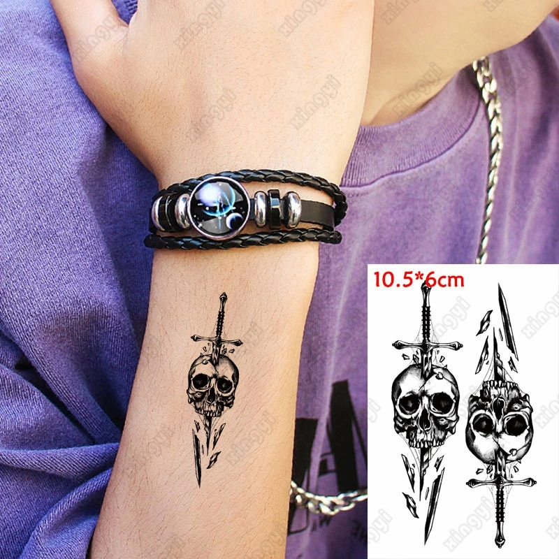 Переводная татуировка с рисунком Диабло волк Лев крест тотем старое школьное