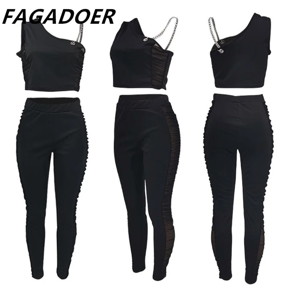 Сексуальный сетчатый комплект из двух предметов укороченный топ на одно плечо