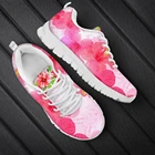 Женская повседневная обувь на плоской подошве, розовые кроссовки с 3d принтом цветущего персика, дизайнерские дышащие кроссовки для тенниса, 2021