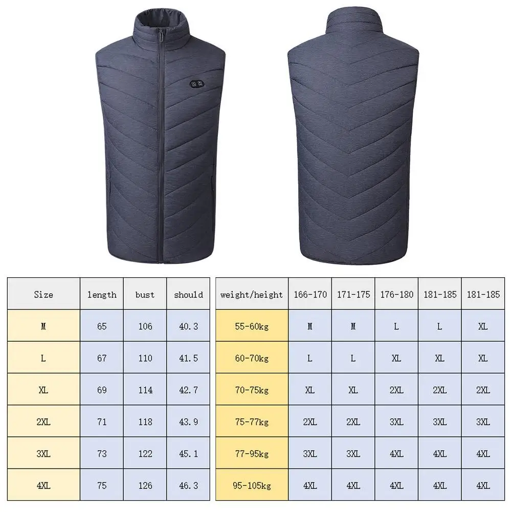 

8 Areas Heated Vest Jacket USB Men Winter Electrical Heated Sleevless Jacket Outdoor Fishing Hunting Waistcoat Hiking Vest