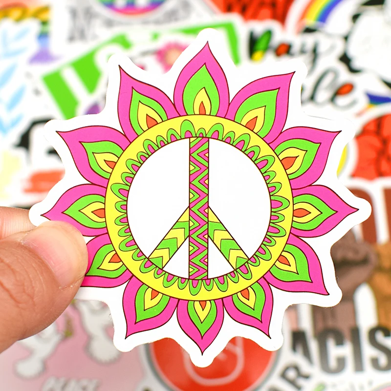 

50 шт., автомобильные наклейки с надписью «Love And Peace»