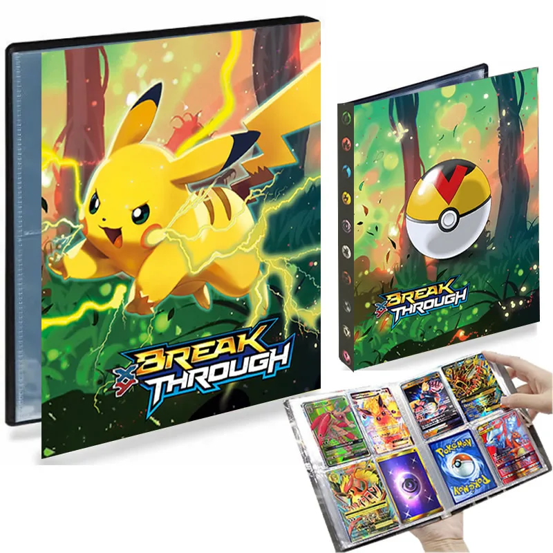 

4 Pocket Pokémon Map Holder Pokemon Album 240 Card Book Playing Game Pikachu Collections Binder Folder Loaded List Toy Kids Gift