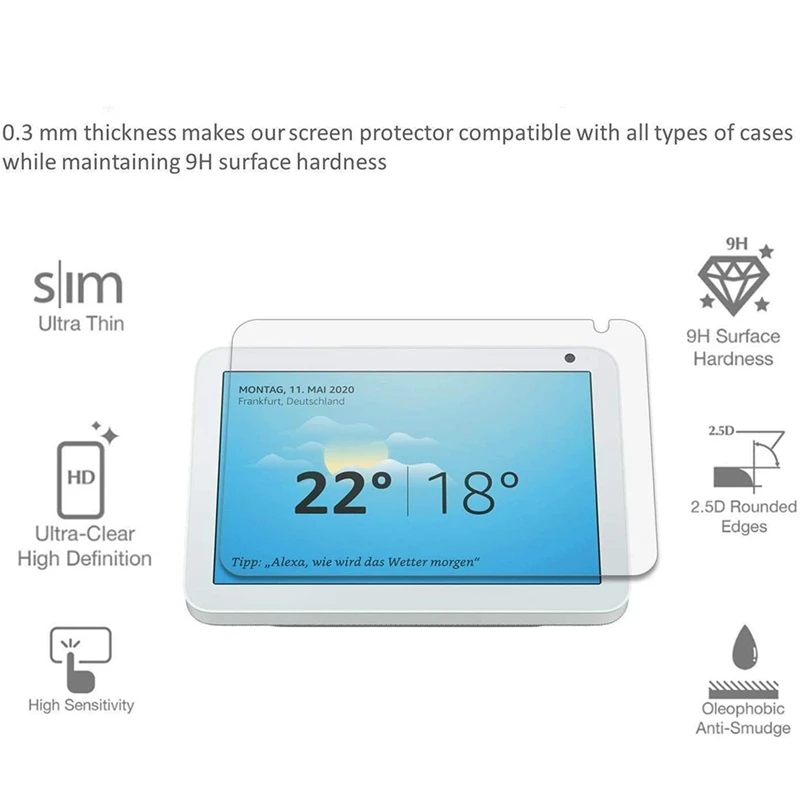 Устойчивая к царапинам Защитная пленка для экрана Amazon Echo Show 8 прочная клейкая HD из