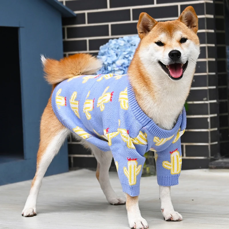 Новая одежда для собак зимняя домашних животных свитер средних и больших жилет