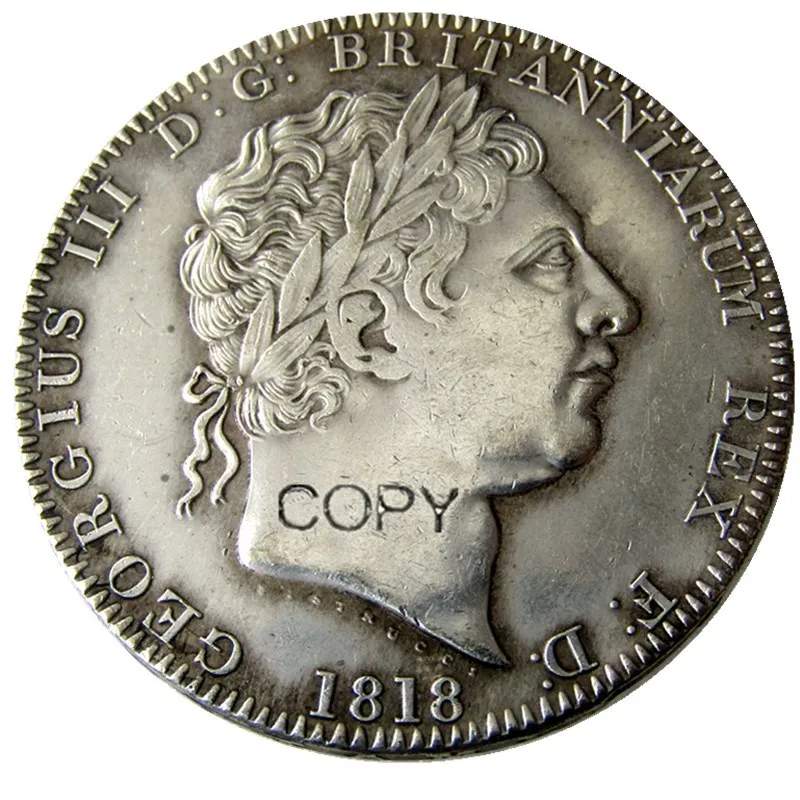 

Великобритания 1818/1820 король Джордж III Корона Посеребренная копия монеты