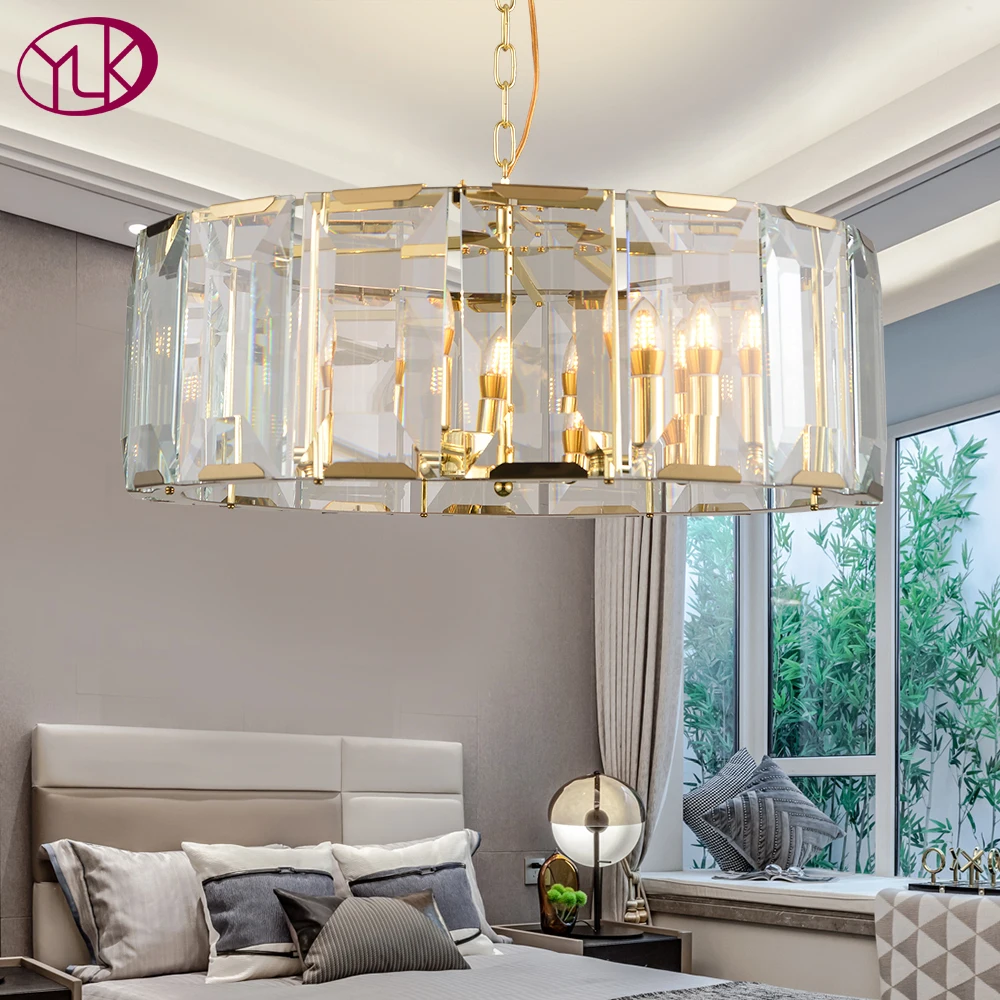 Youlaike Современная хрустальная люстра для гостиной роскошные круглые люстры
