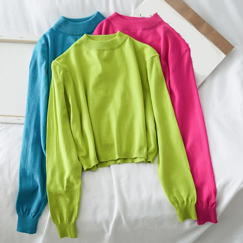 Зимний короткий стильный свитер женские пуловеры вязаный Женский Повседневный