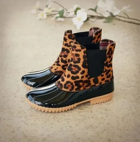 

Casual Shoes Women Breathable Sneaker Women's Leopard Boots HighTop Leather Shoes Large Size43(10.5) Leather Boots Women